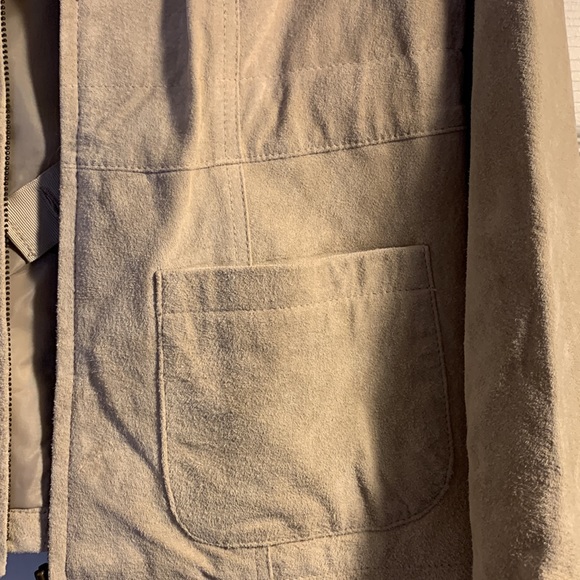 Style & Co beautiful genuine leather tan zip up jacket!! - Picture 7 of 8